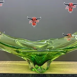 Unmarked Art Glass Centrepiece. 25”W & 11.5”H.