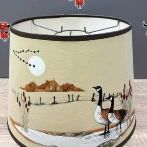 Aladdin 11” Canada Geese Parchment Kerosene Lamp