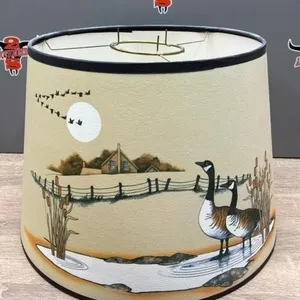 Aladdin 11” Canada Geese Parchment Kerosene Lamp