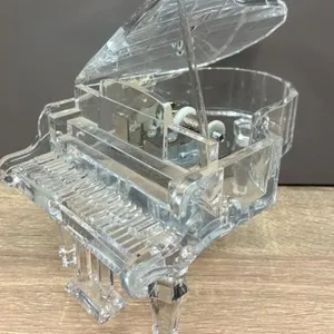 Plastic Grand Piano Music Box. Hinge requires