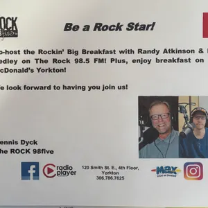 Be A Rock Star W/ The Rock 98.5 FM! On The Rockin' Big Breakfast