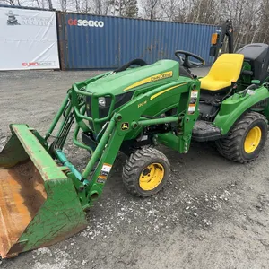 2019 John Deere 1023E Tractor with Mower Deck, 120R Loader and 260B Backhoe Attachment