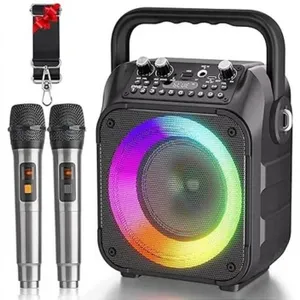 Bonaok K9-M Portable Bluetooth Karaoke Machine with Two Wireless Microphones AndÂ LED Display