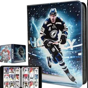 Hockey-Themed Trading Card Binder with Pre-Installed Pages