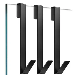 FUMAX Shower Door Handle Set of 3 , 10-inch, Black