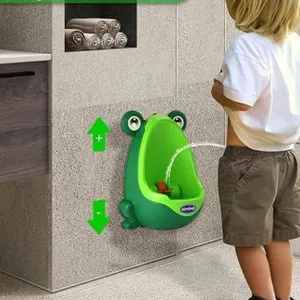 AOMOMO Frog Potty Training Urinal for Toddler Boys Toilet with Funny Aiming Target (Green)