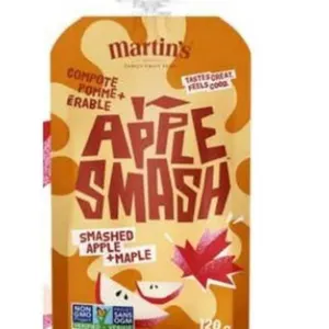 Martinâ€™s Apple Smash Apple Sauce Pouches â€“ 11 Count x 120g