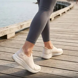 Ladies Skechers Slip-On Shoes Swift Fit Size 10 Natural