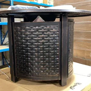 PARAMOUNT FP-450 BRONZE CAST ALUMINUM OVAL PROPANE OUTDOOR FIRE TABLE WITH CONVERTIBLE BURNER