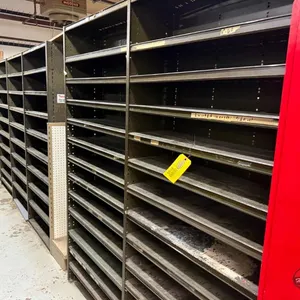 Row of Metal Shelving