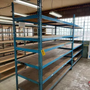 Row of Blue Shelving