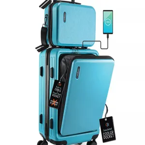 Travelarim 2-Piece Hard Luggage Set Teal Online Retail: $111