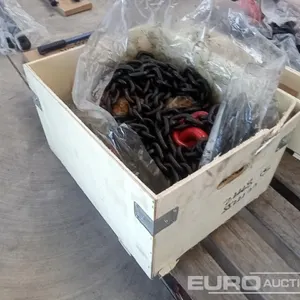 Unused 2.5T x 3m x 10T Plate Lifting Chains 
