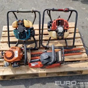 Petrol Augers (2 of), Petrol Chainsaw, Petrol Hedge Cutter 