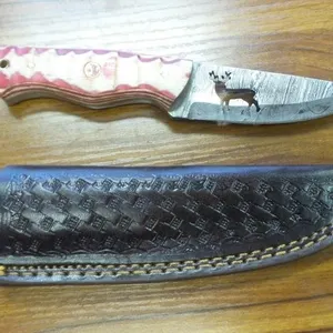 New Hunting Knife w/ Deer Cutout & Sheath