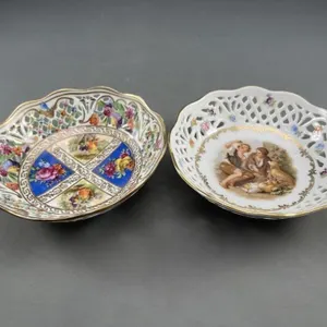 2 Painted Bavaria Trinket Dishes