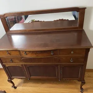 Oak Mirrored Back Sideboard