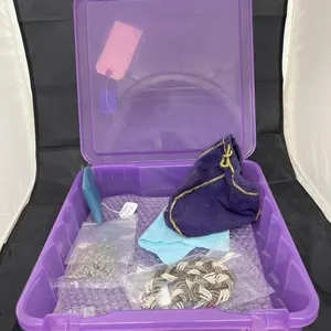Costume Jewelry in Plastic Bin w/Lid