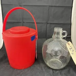 Apple Cider Jug Martinelli & Plastic Ice Bucket