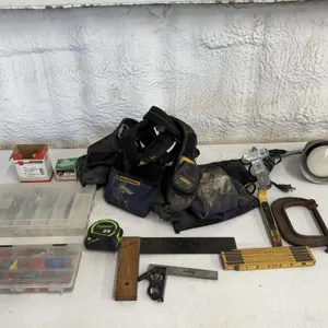 Tool Belt, Clamp Square, Ruler & Fasteners