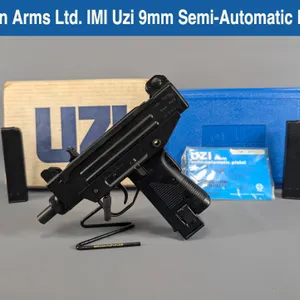Action Arms Ltd. IMI Uzi 9mm Semi-Automatic Pistol with Case and Magazines