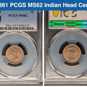 1861 PCGS MS62 Indian Head Cent