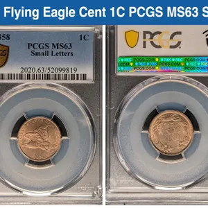 1858 Flying Eagle Cent 1C PCGS MS63 Small Letters