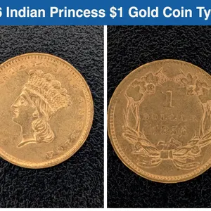 1856 Indian Princess $1 Gold Coin Type 3 Slanted 5