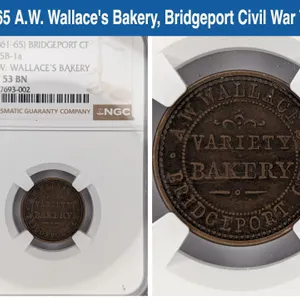 1861-65 A.W. Wallace's Bakery, Bridgeport Civil War Token
