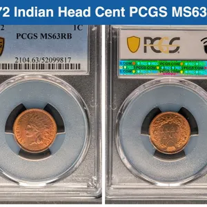 1872 Indian Head Cent PCGS MS63RB