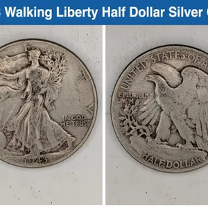 1943 Walking Liberty Half Dollar Silver Coin