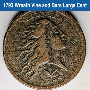 1793 Wreath Vine and Bars Large Cent