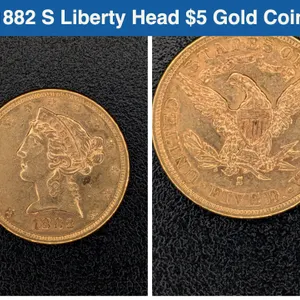 1882 S Liberty Head $5 Gold Coin