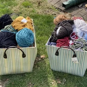 2 Large Baskets of Braided Cord