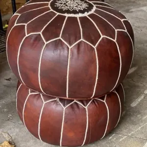 2 - 24" Leather Footstools