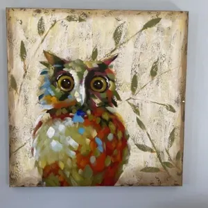 39" x 39" Square Owl on Canvas