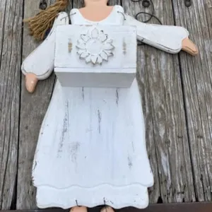 Wood Angel Wall Pocket