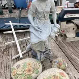 Resin Garden Statue and Rocks