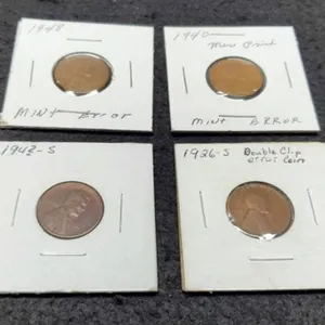 (4) Error Wheat Cents