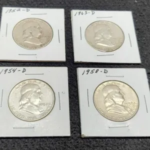 (4) F. Half Dollars: 1952-D, 54-D, 58-D, 63-D