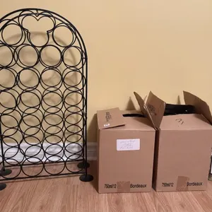 Metal Wine Rack w/Bottles