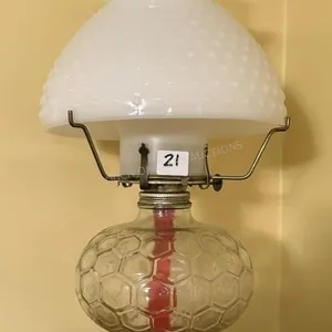Antique Honeycomb Base Oil Lamp