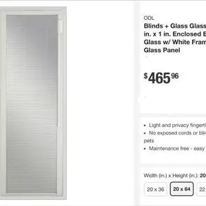 ODL Enclosed Blinds 20x64 in.