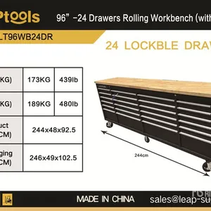 LEAPtools LT96WB24DR 2440 mm 24-Drawer Workbench (Unused)