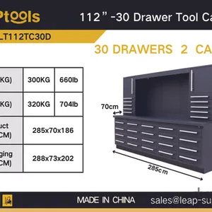 LEAPtools LT112TC30D 2850 mm 30-Drawer Tool Cabinet (Unused)