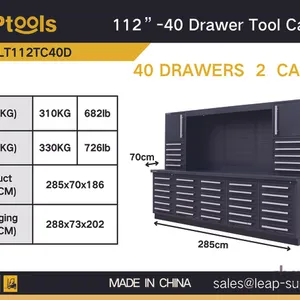 LEAPtools LT112TC40D 2850 mm 40-Drawer Tool Cabinet (Unused)