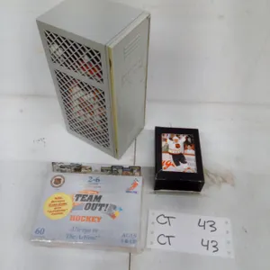 Upper Deck Hockey Card Locker with Cards & Team Out! NHL Card Game (2-6 Players, 60 Cards)