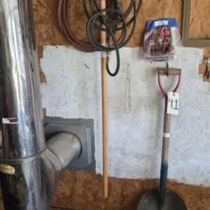 Scoop Shovel, Rake, Air Hoses & Rubber Tape