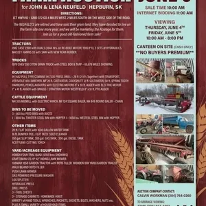 JOHN & LENA NEUFELD FARM SALE