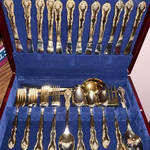 Gold-Plated Flatware Set
